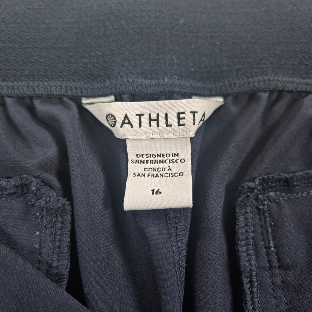 Athleta Mid Rise Brooklyn Ankle Pants in Navy Blue Women's Size 16 - Picture 2 of 6
